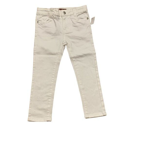 NWOT Seven for all Mankind White Kids Jeans Size 4 Adjustable button waist - Picture 1 of 8